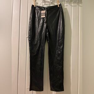 Klesis black faux leather pants-medium NWT